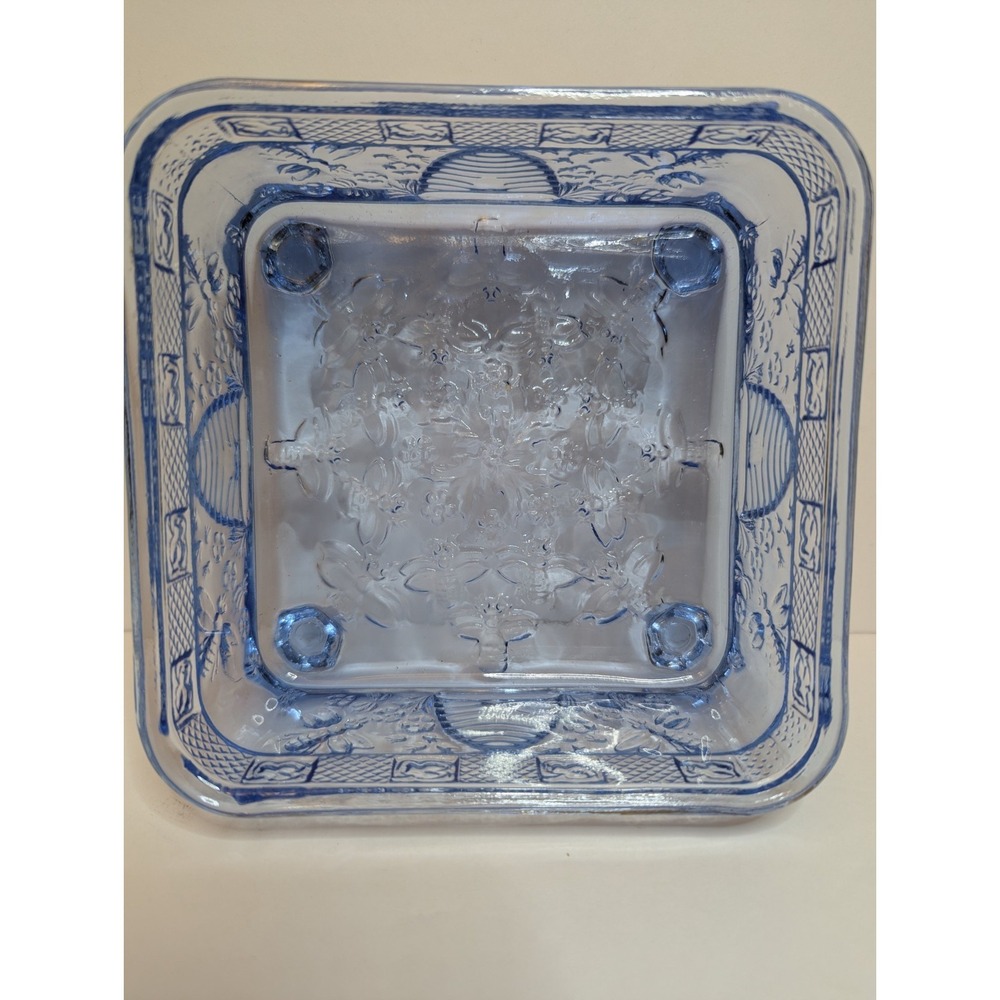 Vintage Horizon Blue Indiana Glass Tiara Honey Bee Box W/ Lid-Perfect - Picture 5 of 7